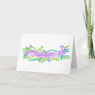 Frohe Weihnachten, watercolor Christmas banner Holiday Card