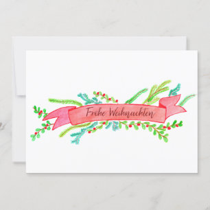 Frohe Weihnachten, watercolor Christmas banner Invitation