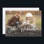 Frohe Weihnachten | Weihnachtskarte Holiday Card<br><div class="desc">Weihnachtskarte mit Foto und Schnee Design</div>