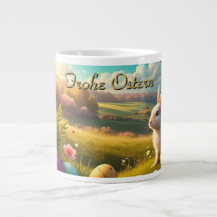 Fröhliche Ostern in einer Frühlingslandschaft Large Coffee Mug