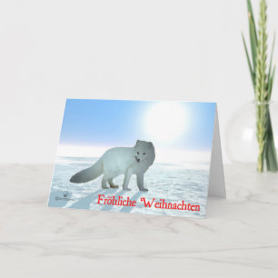 Fröhliche Weihnachten - Arctic Fox Holiday Card