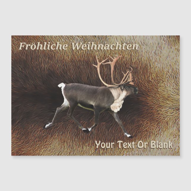 Fröhliche Weihnachten - Bull Caribou (Reindeer) (Front)