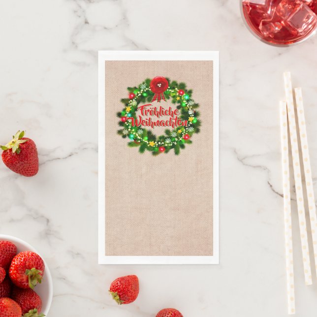 Fröhliche Weihnachten Christmas Napkin (Insitu)