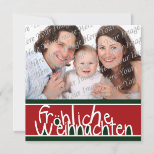 Frohliche Weihnachten Custom Photo Square Card
