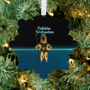 Fröhliche Weihnachten - Fractal Inuit Hunter Tree Decoration Card