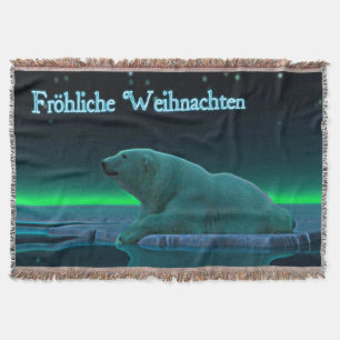 Frohliche Weihnachten - Ice Edge Polar Bear Throw Blanket