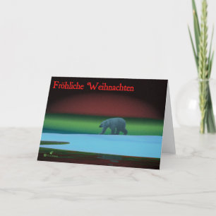 Frohliche Weihnachten - Polar Lights Polar Bear Holiday Card