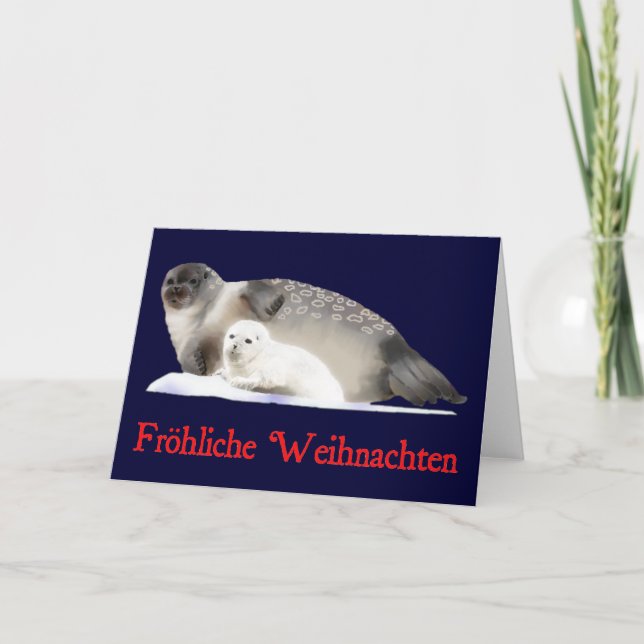 Frohliche Weihnachten - Ringed Seal Holiday Card (Front)