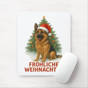 Fröhliche Weihnachten Schäferhund weihnachtshund Mouse Pad