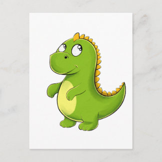 Fröhlicher Grüner Dino Postcard