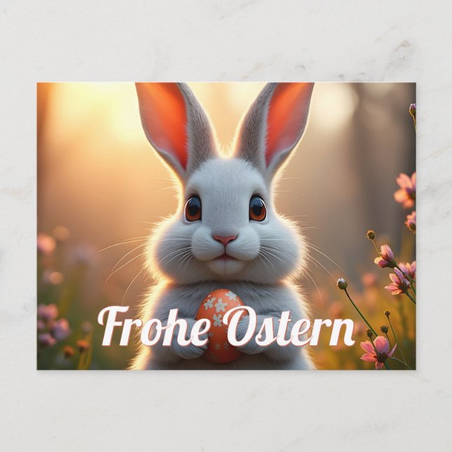 Fröhlicher Osterhase im Zauber des Frühlings Holiday Postcard (Front)