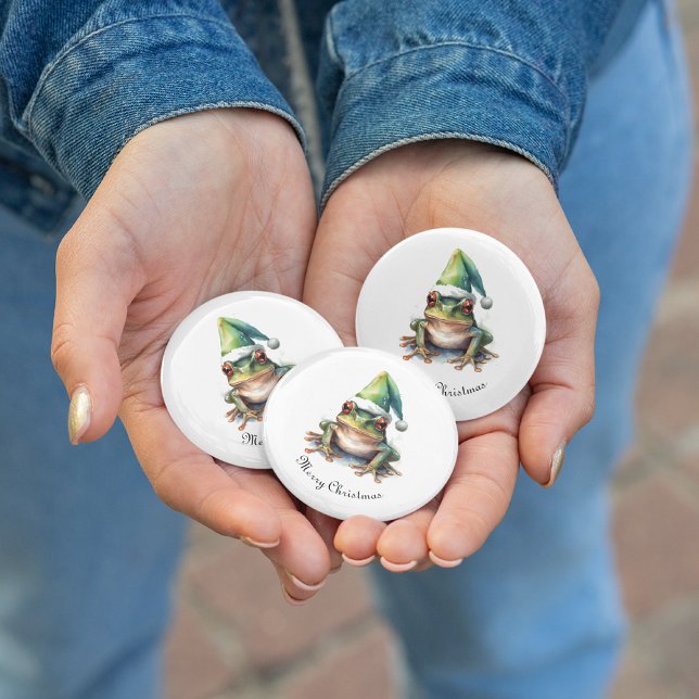 Frolic Christmas Frog, custom 3 Cm Round Badge (Creator Uploaded)