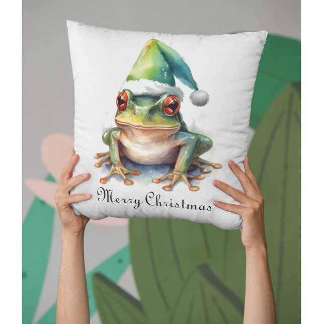 Frolic Christmas Frog, custom Cushion (Creator Uploaded)