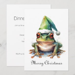 Frolic Christmas Frog, custom Invitation