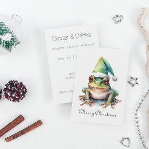 Frolic Christmas Frog, custom Invitation