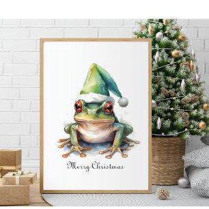 Frolic Christmas Frog, custom Poster