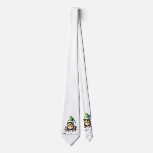 Frolic Christmas Frog, custom Tie (Front)