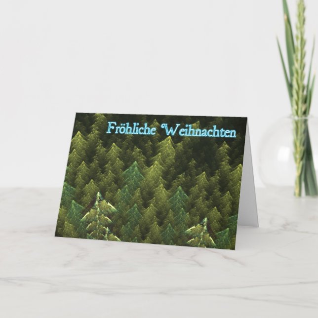 Froliche Weihnachten — Dark Forest Holiday Card (Front)