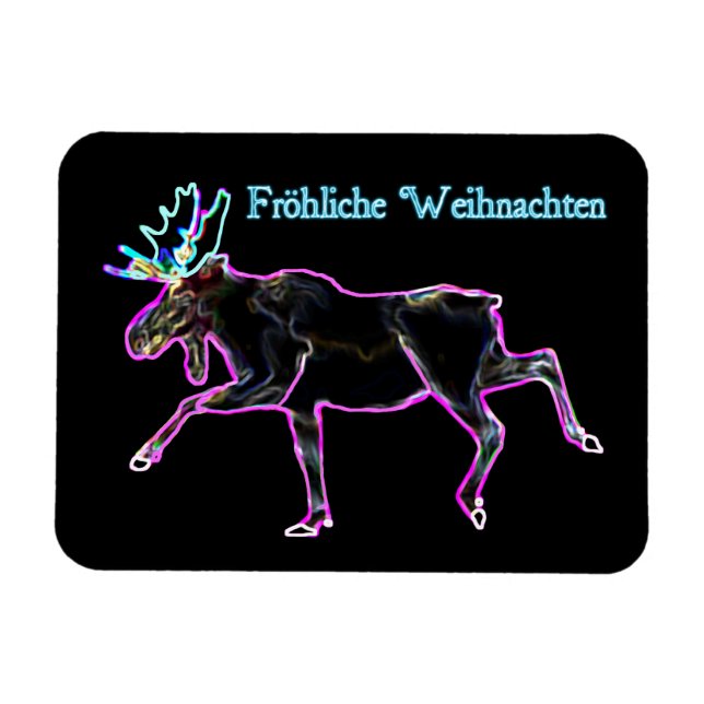 Froliche Weihnachten - Electric Moose Magnet (Horizontal)