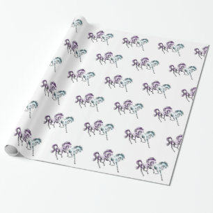 Frolicking Racing Wild Horses Wrapping Paper