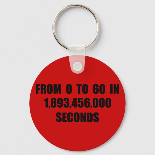 From  0 to 60 in seconds key ring (Front)