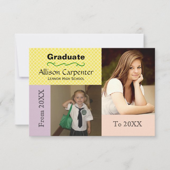 From 20XX To 20XX 2 Photo - 3x5 Grad Announcement (Front)