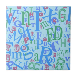 From A to Z Blue Style Type Design Epic Fun Tile
