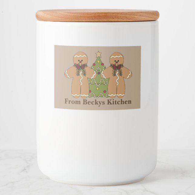 From add name kitchen Christmas gingerbread label (Front)