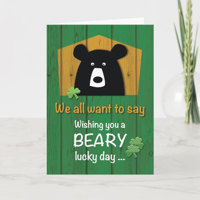 From All of Us, St. Patrick's Day with Bear Card (Front)