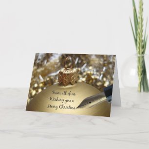 from all of us wishing you merry christmas pen on holiday card