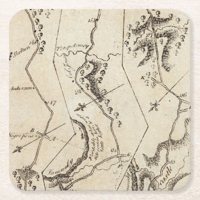 From Annapolis to New Kent Courthouse 74 Square Paper Coaster (Front)