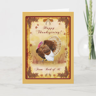 From Both of Us Happy Thanksgiving Turkey Card