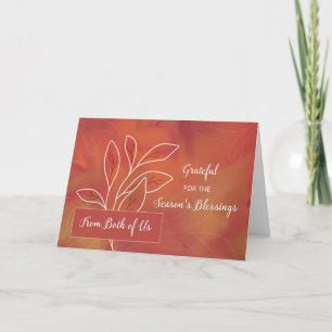From Both of Us on Thanksgiving Warm Watercolor Card