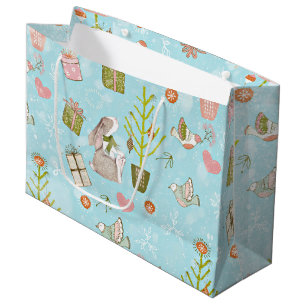 From Bunnies and Christmas-Xmas Pattern for Kids Large Gift Bag
