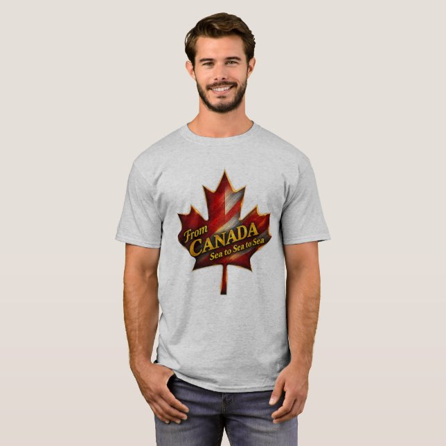 From Canada – Sea to Sea to Sea Maple Leaf T-Shirt (Front Full)