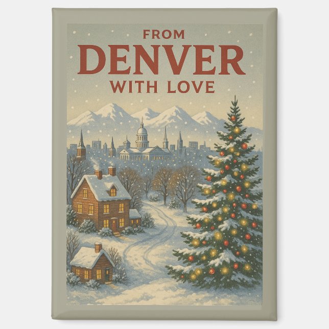 From Denver With Love Holiday Magnet (Front)