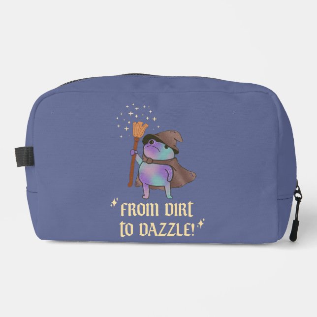 From Dirt to Dazzle Funny Wizard Frog Witch Hat  Dopp Kit (Front)
