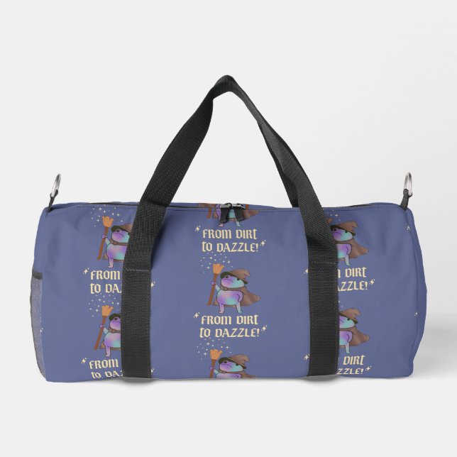 From Dirt to Dazzle Funny Wizard Frog Witch Hat  Duffle Bag (Back)