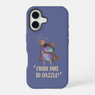 From Dirt to Dazzle Funny Wizard Frog Witch Hat iPhone 16 Case