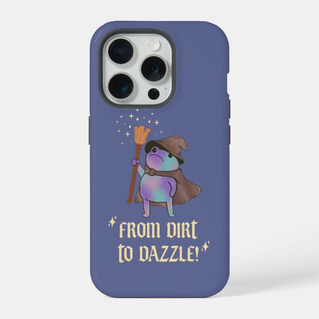 From Dirt to Dazzle Funny Wizard Frog Witch Hat  iPhone Case (Back)