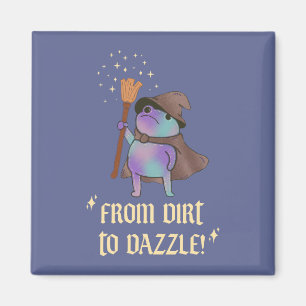 From Dirt to Dazzle Funny Wizard Frog Witch Hat Magnet