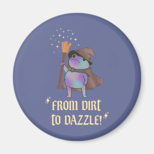 From Dirt to Dazzle Funny Wizard Frog Witch Hat Magnet