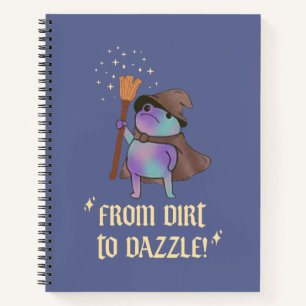 From Dirt to Dazzle Funny Wizard Frog Witch Hat  Notebook