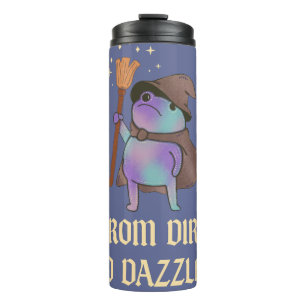 From Dirt to Dazzle Funny Wizard Frog Witch Hat Thermal Tumbler