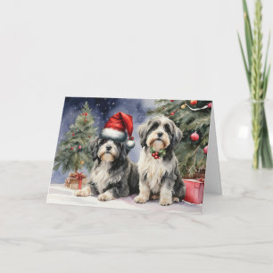 From Dog Two Tibetan Terriers in Santa Hat Card