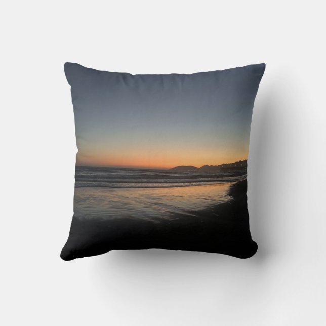 From Dusk Till Twilight At The Beach Photo Image Cushion (Back)