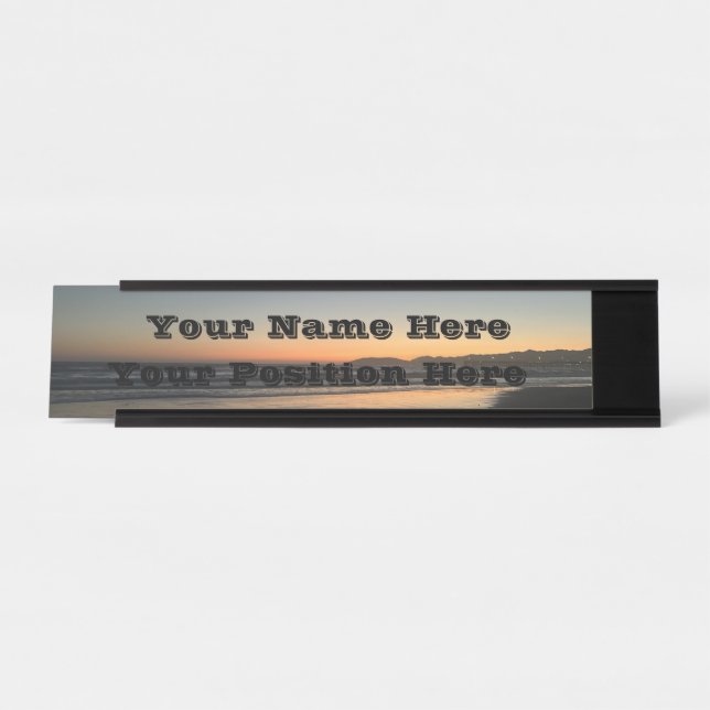 From Dusk Till Twilight At The Beach Photo Image  Desk Name Plate (Front)