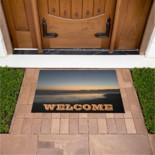 From Dusk Till Twilight At The Beach Photo Image  Doormat