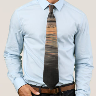 From Dusk Till Twilight At The Beach Photo Print Tie