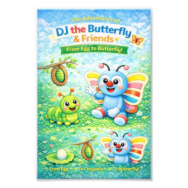 From Egg to Chrysalis to Butterfly Photo Print (Front)